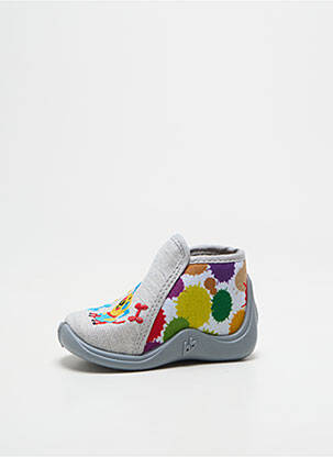 Chaussons/pantoufles semelle amovible bout rond gris BABYBOTTE enfant