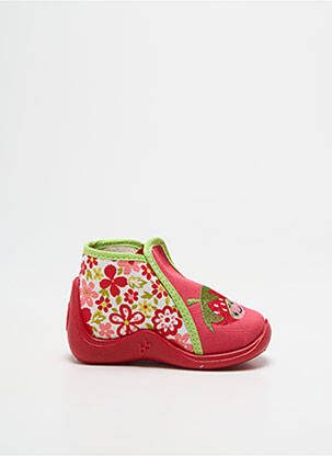 Chaussons/pantoufles fermeture zippée bout rond rouge BABYBOTTE fille
