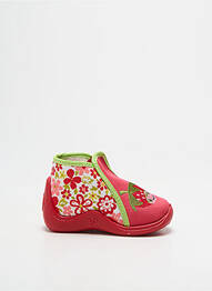 Chaussons/pantoufles semelle amovible bout rond rouge BABYBOTTE fille
