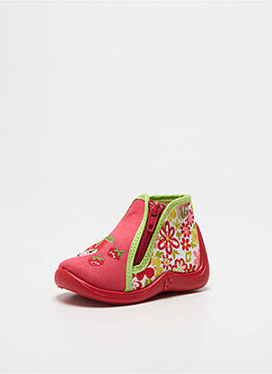 Chaussons/pantoufles fermeture zippée bout rond rouge BABYBOTTE fille