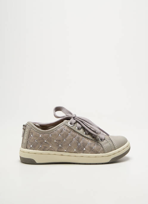 Baskets tissage satiné bout rond gris GEOX fille