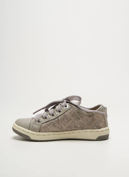 Baskets tissage satiné bout rond gris GEOX fille