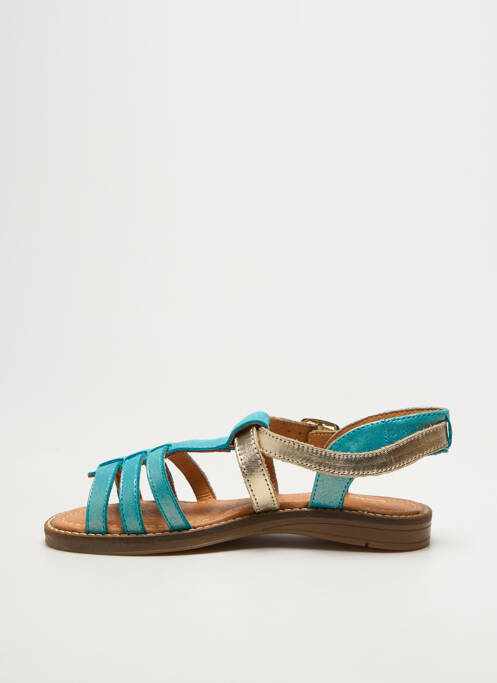 Sandales/nu pieds tissage satiné bout ouvert bleu BABYBOTTE fille