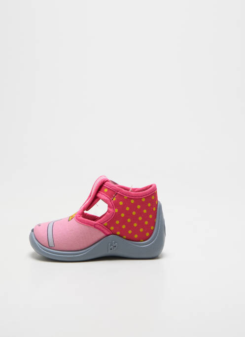 Chaussons/pantoufles semelle amovible bout rond rose BABYBOTTE fille