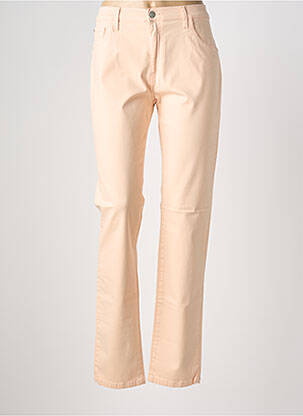 Pantalon slim tissage popeline taille normale rose DESGASTE femme