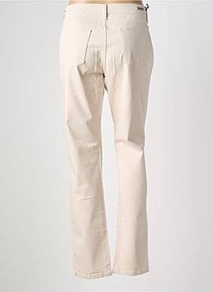 Pantalon slim tissage popeline taille normale beige DESGASTE femme