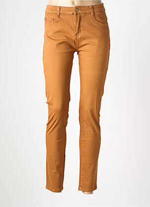 Jeans skinny tissage brut taille normale marron KALISSON femme