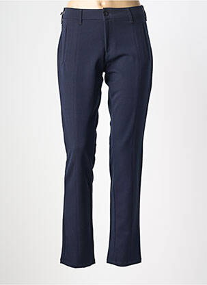 Pantalon chino tissage popeline taille normale bleu DESGASTE femme