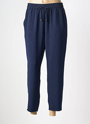 Pantalon 7/8 tissage popeline taille normale bleu TINTA femme