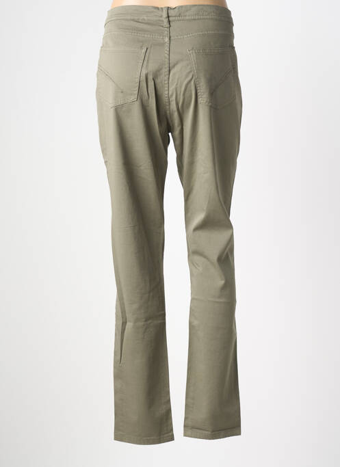 Pantalon slim tissage popeline taille normale vert IMPAQT femme