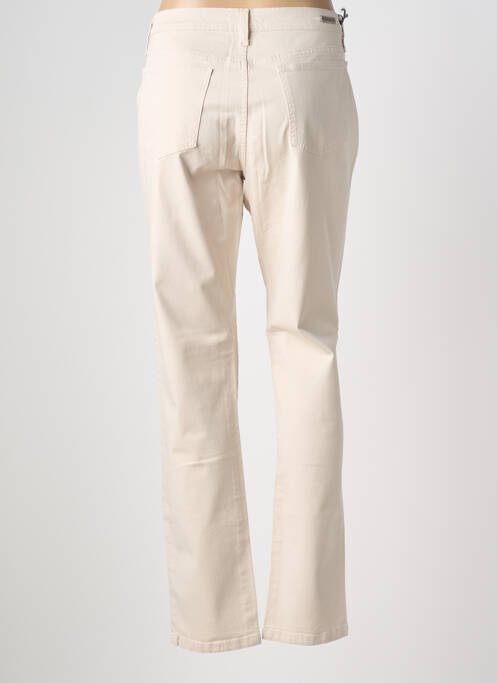 Pantalon slim tissage popeline taille normale beige DESGASTE femme