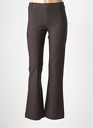 Pantalon flare stretch taille normale marron JANIRA femme