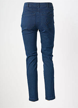 Jeans coupe slim stretch taille haute bleu DELAHAYE femme