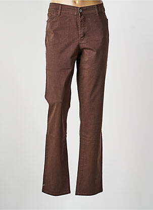 Pantalon droit stretch taille normale marron COWEST femme