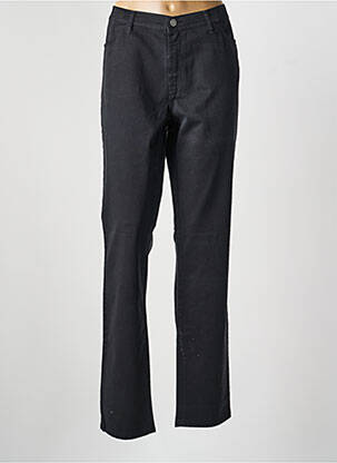 Pantalon droit tissage popeline taille normale noir COWEST femme