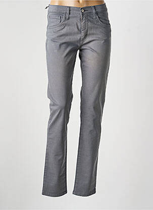 Pantalon slim tissage popeline taille normale gris DESGASTE femme