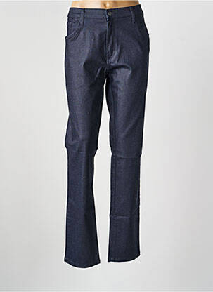 Pantalon droit stretch taille normale bleu DESGASTE femme