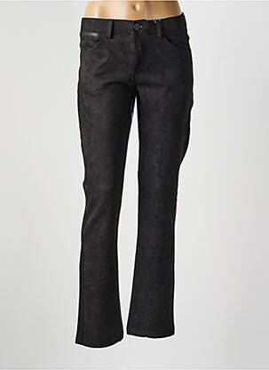 Pantalon droit stretch taille normale noir GEVANA femme
