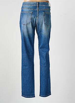 Jeans coupe droite stretch taille normale bleu DESGASTE femme