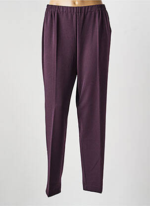 Pantalon droit stretch taille normale violet GEVANA femme