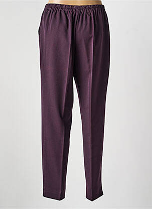 Pantalon droit stretch taille normale violet GEVANA femme