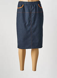 Jupe mi-longue coupe droite bleu TELMAIL femme