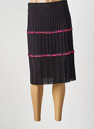 Jupe mi-longue coupe droite noir OLIVIER PHILIPS femme