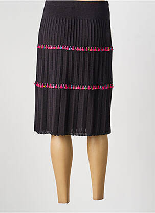 Jupe mi-longue coupe droite noir OLIVIER PHILIPS femme