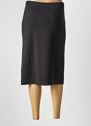 Jupe mi-longue coupe droite noir SAINT CHARLES femme