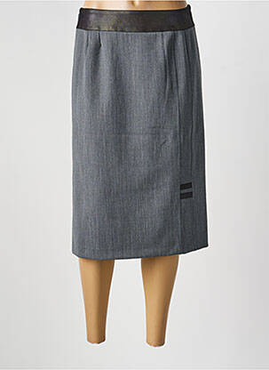 Jupe mi-longue coupe droite gris GEVANA femme
