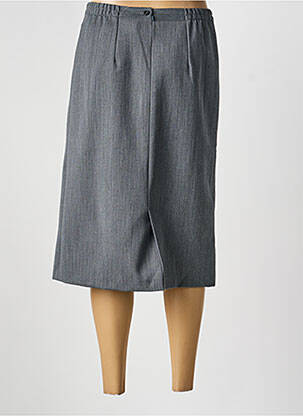 Jupe mi-longue stretch gris GEVANA femme