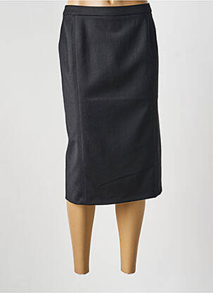 Jupe mi-longue stretch noir GEVANA femme