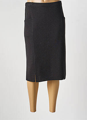 Jupe mi-longue coupe droite noir SAINT CHARLES femme