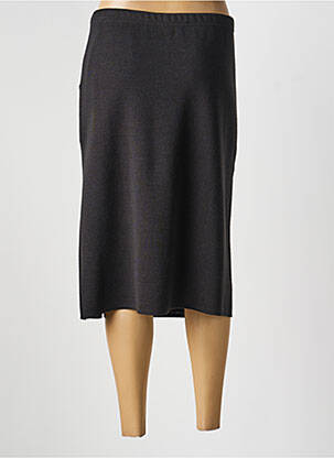 Jupe mi-longue coupe droite noir SAINT CHARLES femme