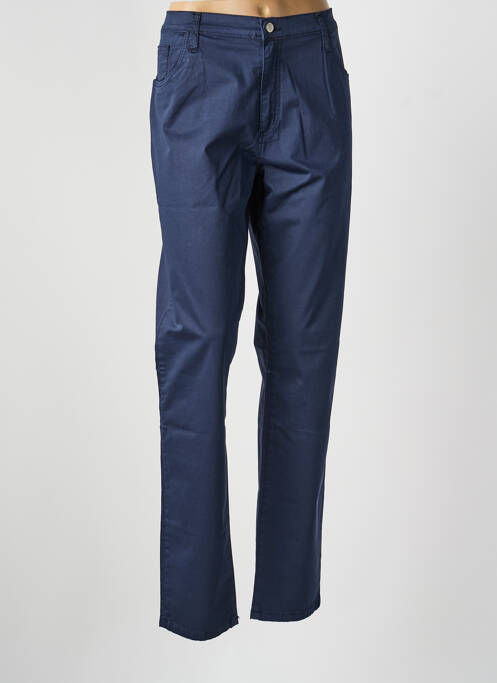 Pantalon droit stretch taille normale bleu DESGASTE femme