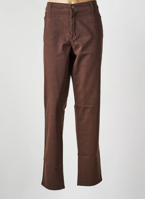 Pantalon droit stretch taille normale marron COWEST femme