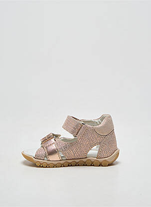 Sandales/nu pieds tissage satiné bout ouvert rose PRIMIGI fille