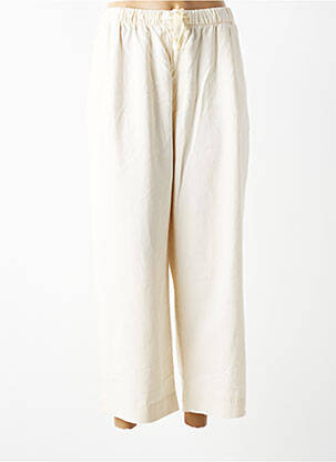 Pantalon 7/8 taille élastique taille normale beige ZARA femme