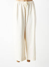 Pantalon 7/8 taille élastique taille normale beige ZARA femme