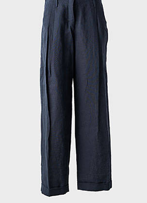 Pantalon droit tissage crêpe taille haute bleu MAX MARA femme