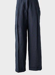 Pantalon droit tissage crêpe taille haute bleu MAX MARA femme