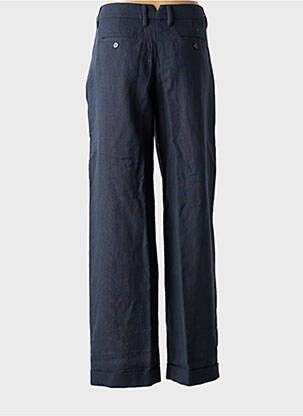 Pantalon droit tissage crêpe taille haute bleu MAX MARA femme