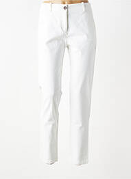 Pantalon chino tissage popeline taille normale blanc CAROLL femme
