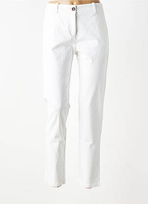 Pantalon chino tissage popeline taille normale blanc CAROLL femme