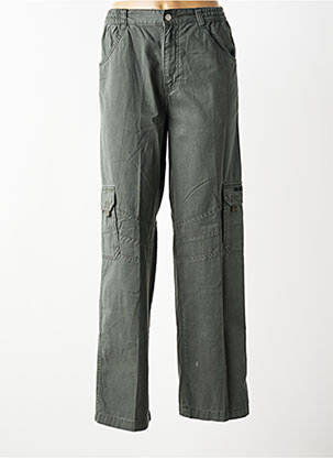 Pantalon cargo coupe droite taille élastique gris HT (HERE&THERE) fille