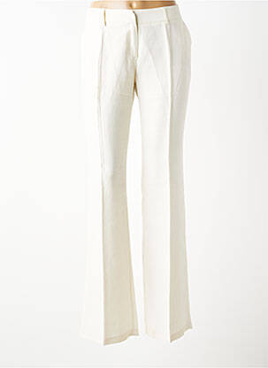 Pantalon flare fermeture zippée sous rabat avec crochet taille normale beige PROMOD femme
