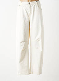 Jeans coupe large stretch taille haute beige PLEASE femme