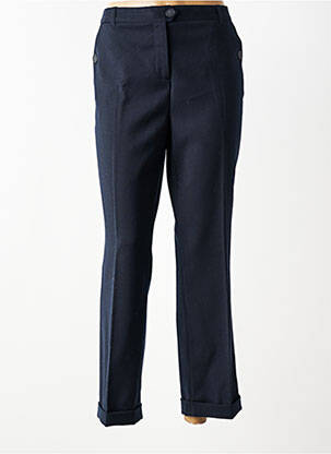 Pantalon 7/8 taille à pinces taille normale bleu CAROLL femme