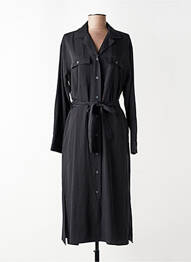 Robe mi-longue coupe fluide manches longues noir UNIQLO femme