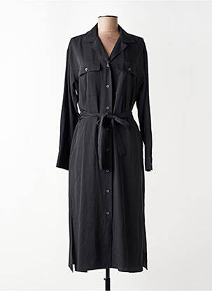 Robe mi-longue coupe fluide manches longues noir UNIQLO femme